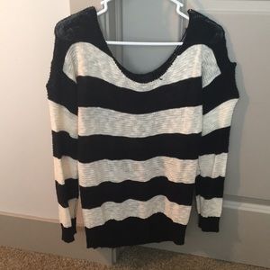 Black and White Striped Sweater